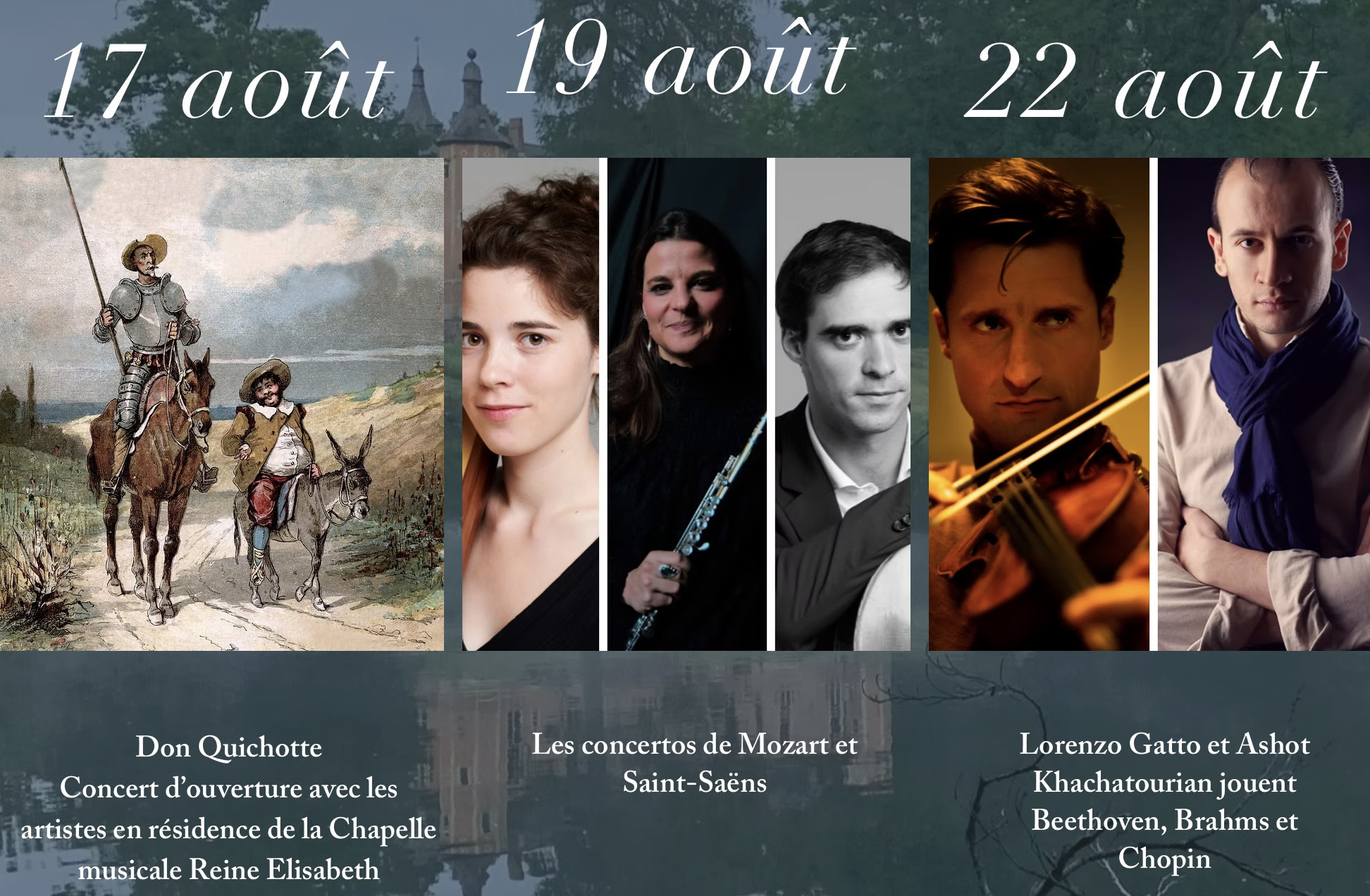 Les soirées Musicales au château de Rixensart 17, 19, 22 aout 2026